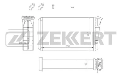 Теплообменник, отопление салона ZEKKERT MK-5028