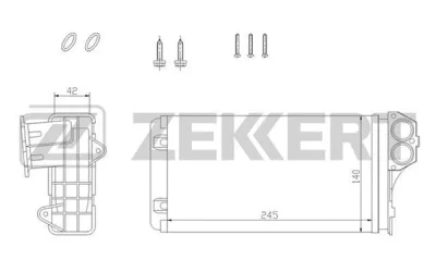 MK-5088 ZEKKERT Теплообменник, отопление салона