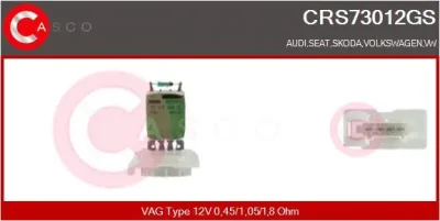 CRS73012GS CASCO Сопротивление, вентилятор салона