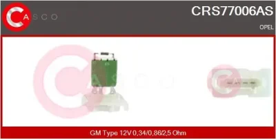 CRS77006AS CASCO Сопротивление, вентилятор салона