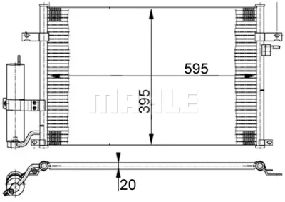 AC 384 000S KNECHT/MAHLE Конденсатор, кондиционер