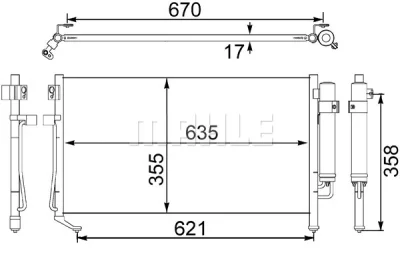 AC 479 001S KNECHT/MAHLE Конденсатор, кондиционер