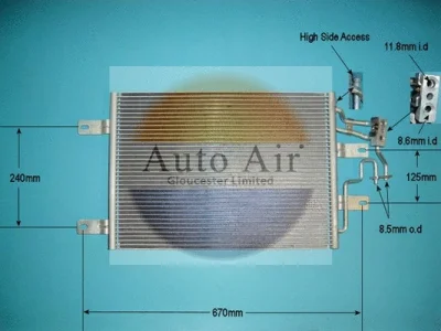 16-1070 AUTO AIR GLOUCESTER Конденсатор, кондиционер