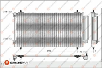 1610161880 EUROREPAR Конденсатор, кондиционер