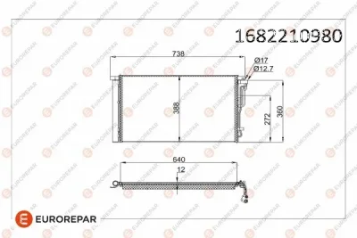 1682210980 EUROREPAR Конденсатор, кондиционер