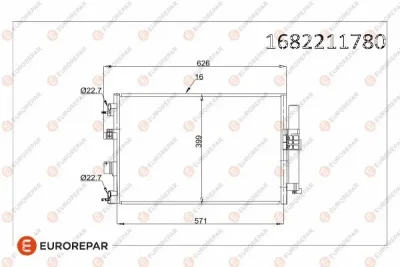 1682211780 EUROREPAR Конденсатор, кондиционер