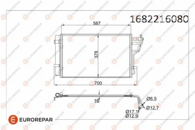 1682216080 EUROREPAR Конденсатор, кондиционер