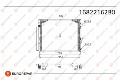 1682216280 EUROREPAR Конденсатор, кондиционер