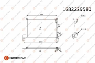 1682229580 EUROREPAR Конденсатор, кондиционер