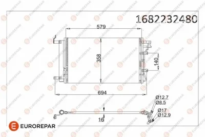 1682232480 EUROREPAR Конденсатор, кондиционер