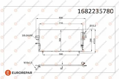 1682235780 EUROREPAR Конденсатор, кондиционер