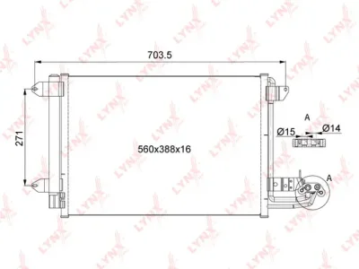 RC-0105 LYNXAUTO Конденсатор, кондиционер