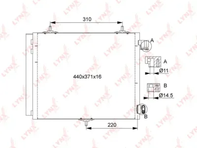 RC-0407 LYNXAUTO Конденсатор, кондиционер