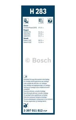 Щетка стеклоочистителя BOSCH 3 397 011 812