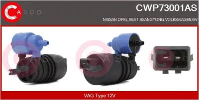 CWP73001AS CASCO Водяной насос, система очистки окон