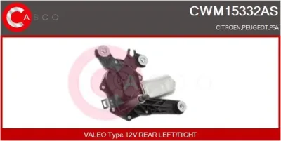 CWM15332AS CASCO Двигатель стеклоочистителя