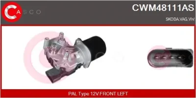 CWM48111AS CASCO Двигатель стеклоочистителя
