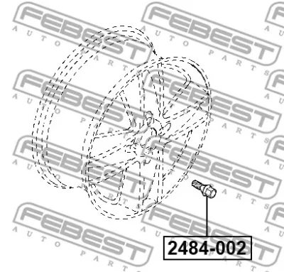 Шпилька колеса FEBEST 2485B-002