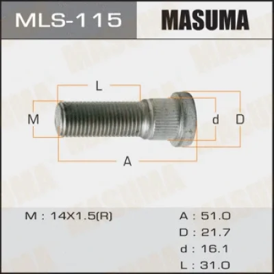 Шпилька колеса MASUMA MLS-115