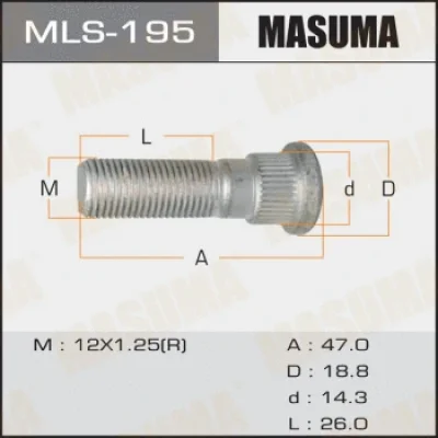 Шпилька колеса MASUMA MLS-195