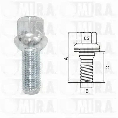 29/1691 MI.R.A. Болт для крепления колеса