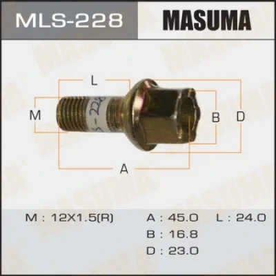 MLS-228 MASUMA Болт для крепления колеса