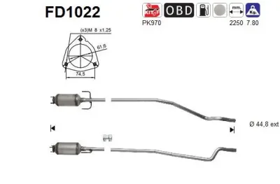 FD1022 AS Сажевый / частичный фильтр, система выхлопа ОГ