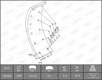 KBL15349.9-1549 BERAL Комплект тормозных башмаков, барабанные тормоза