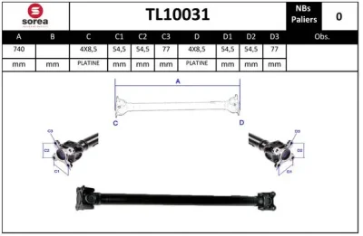 TL10031 EAI Карданный вал, главная передача