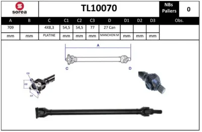 TL10070 EAI Карданный вал, главная передача