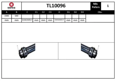 TL10096 EAI Карданный вал, главная передача