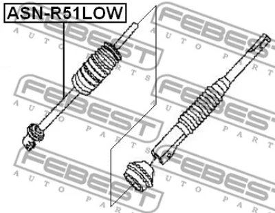 Вал сошки рулевого управления FEBEST ASN-R51LOW