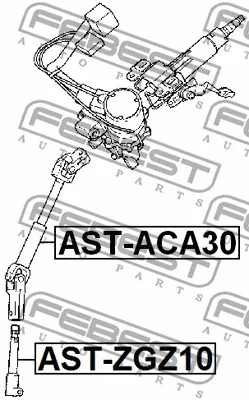 Вал сошки рулевого управления FEBEST AST-ACA30