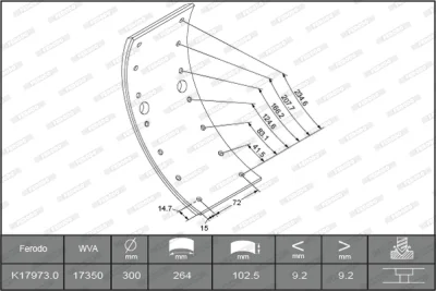 K17973.0-F3658 FERODO Комплект тормозных башмаков, барабанные тормоза