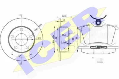 30697-4060 ICER Комплект тормозов, дисковый тормозной механизм
