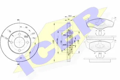 31130-5303 ICER Комплект тормозов, дисковый тормозной механизм