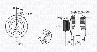 063321800010 MAGNETI MARELLI Генератор