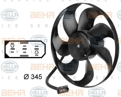 Вентилятор охлаждения радиатора BEHR/HELLA/PAGID 8EW 009 144-531