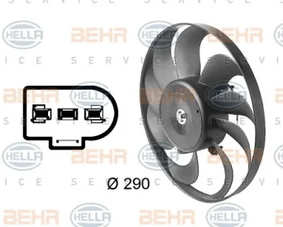 Вентилятор охлаждения радиатора BEHR/HELLA/PAGID 8EW 009 144-601