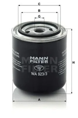 WA 923/3 MANN Фильтр охлаждающей жидкости