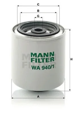 Фильтр охлаждающей жидкости MANN WA 940/1