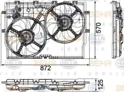 8EW 351 040-621 BEHR/HELLA/PAGID Вентилятор охлаждения радиатора