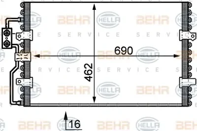 8FC 351 035-421 BEHR/HELLA/PAGID Радиатор кондиционера