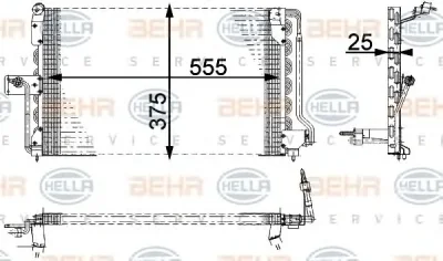 8FC 351 036-021 BEHR/HELLA/PAGID Радиатор кондиционера