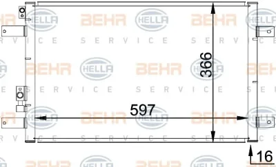 8FC 351 036-111 BEHR/HELLA/PAGID Радиатор кондиционера