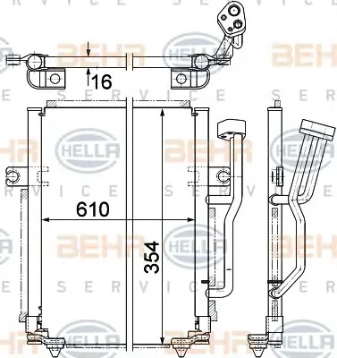 8FC 351 036-661 BEHR/HELLA/PAGID Радиатор кондиционера