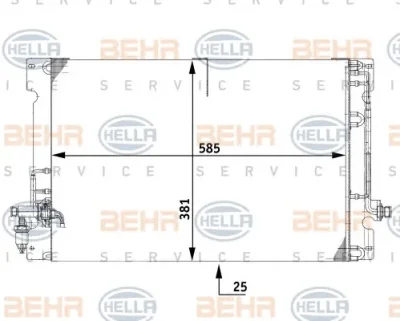 8FC 351 037-091 BEHR/HELLA/PAGID Радиатор кондиционера