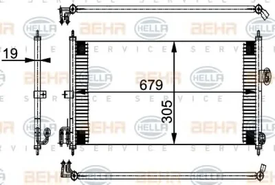 8FC 351 038-581 BEHR/HELLA/PAGID Радиатор кондиционера