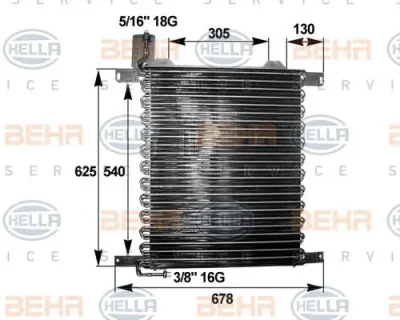 8FC 351 300-031 BEHR/HELLA/PAGID Радиатор кондиционера