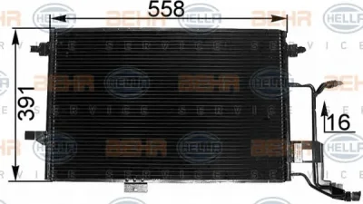 8FC 351 300-381 BEHR/HELLA/PAGID Радиатор кондиционера